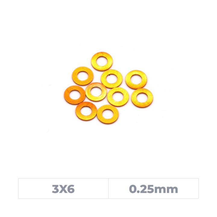 MonacoRC Alu Shim 3x6X0.25mm - Orange (10)