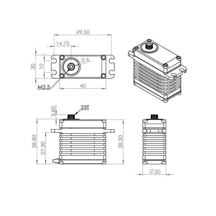 MKS HBL575 (0.06s/24.0kg/8.2V) Brushless Servo
