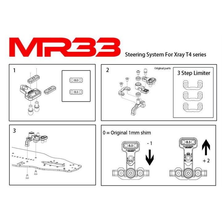 MR33 Xray T4 Steering System Set