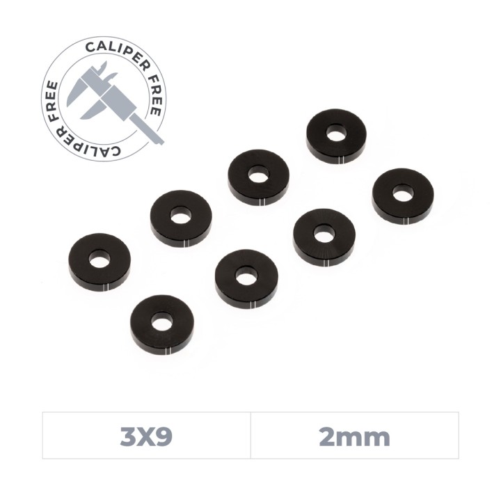 OfficinaRC Alu Smart Shim 3x9x2 mm - (8)