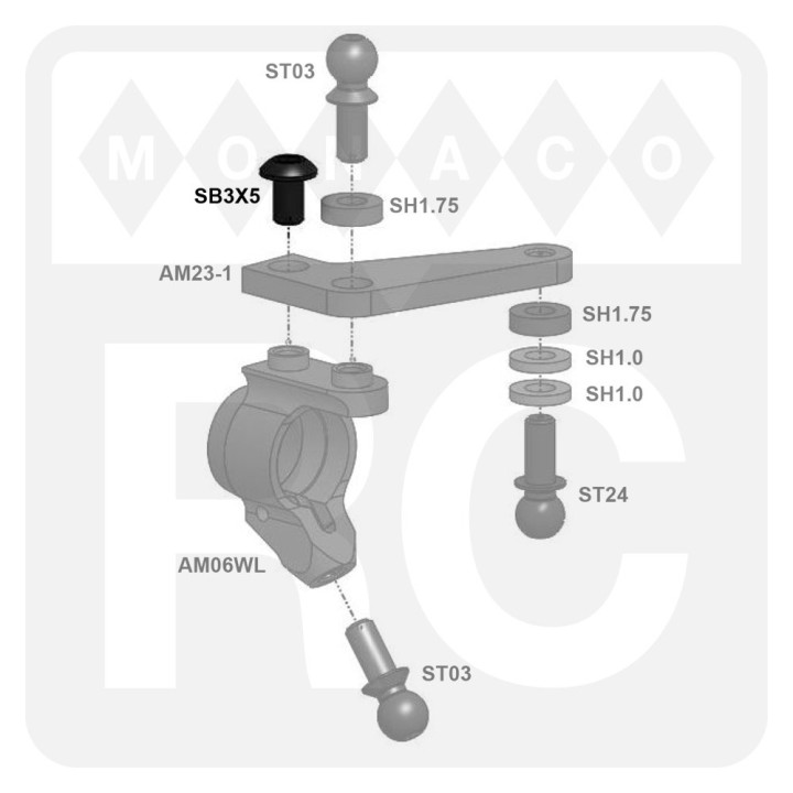SB3X5 Awesomatix M3x5 Button Head Screw (4)