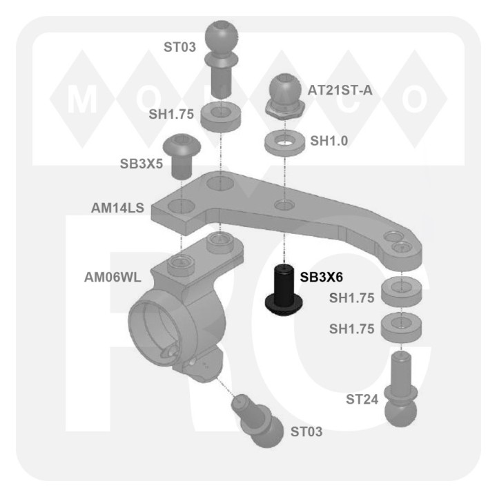 SB3X6 Awesomatix M3x6 Button Head Screw (4)