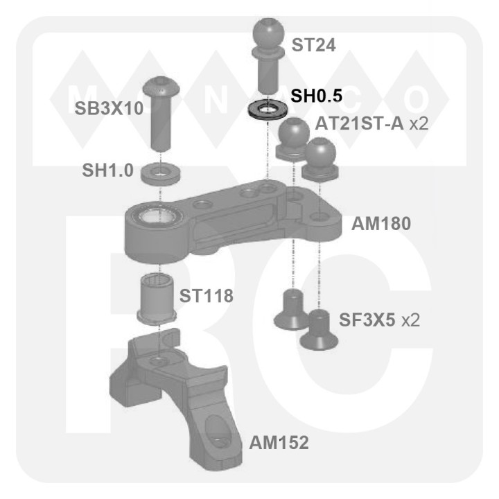 SH0.5 Awesomatix 6x3x0.5mm Spacer (Silver) (10)