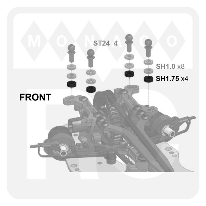 SH1.75 Awesomatix 6x3x1.75mm Spacer (Black) (10)