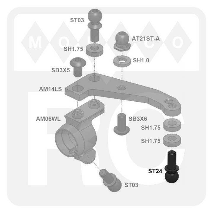 ST24 Awesomatix Awesomati 4.8mm Ball Stud (4)
