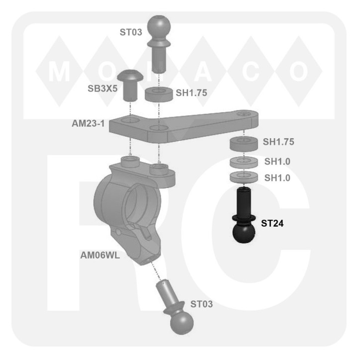 ST24 Awesomatix Awesomati 4.8mm Ball Stud (4)