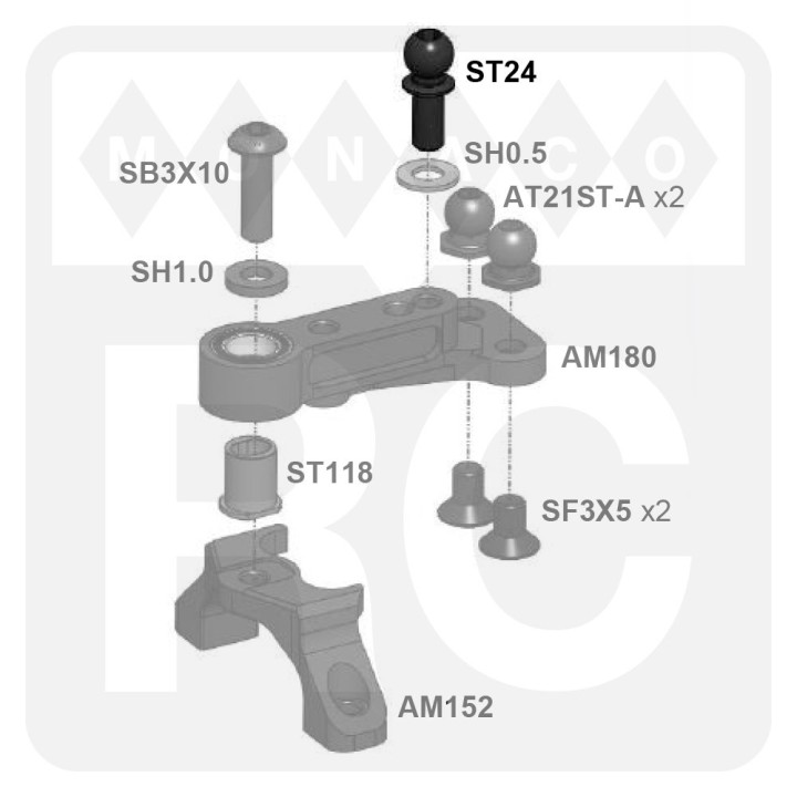 ST24 Awesomatix Awesomati 4.8mm Ball Stud (4)