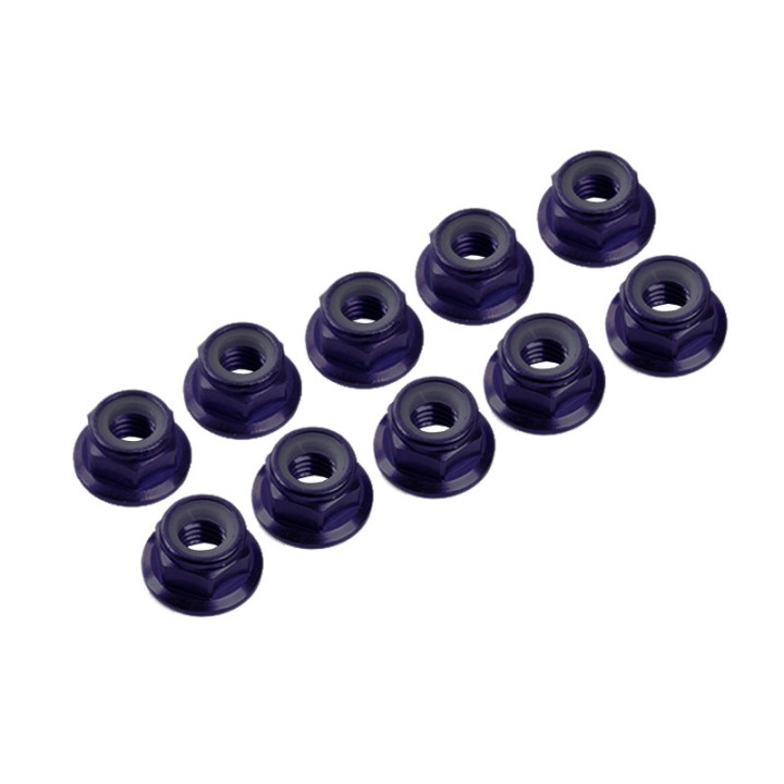 UR1513-N Ultimate 4 mm. Alu. Nylon Nut W/Flange Black (10 Pcs)