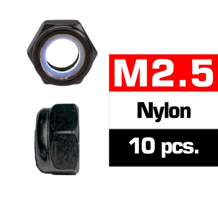 UR165250 Ultimate M2,5 Nylon Locknuts (10 Pcs)