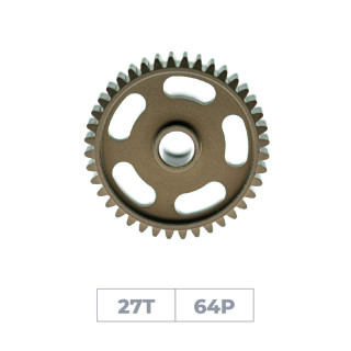 48271 Hiro Seiko Hard Coated Alum. Pinion Gear (Mos2) Dp64-27T
