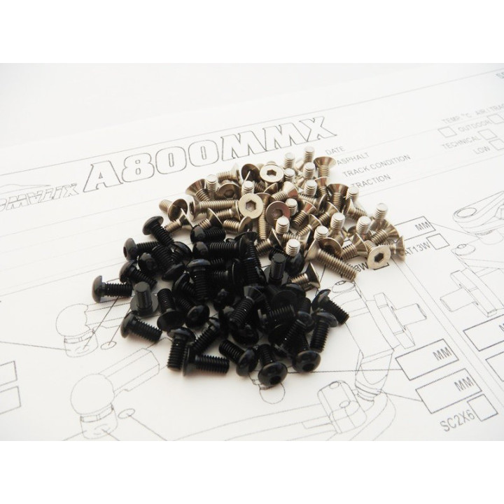48593 Hiro Seiko A800mmx Evo Titan/Alloy Hex Screw Set [Gold]