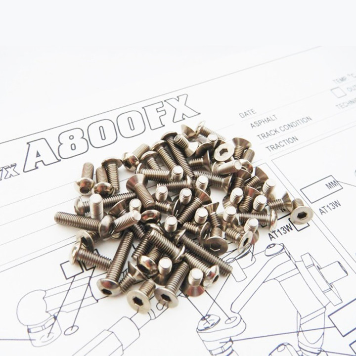 48607 Hiro Seiko A800Fx Titanium Hex Socket Screw Set (78Pcs)