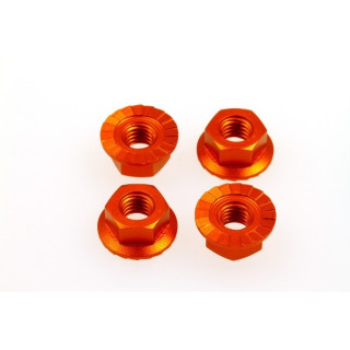 69596 Hiro Seiko 4mm Alloy Serrated Wheel Nut [Orange]