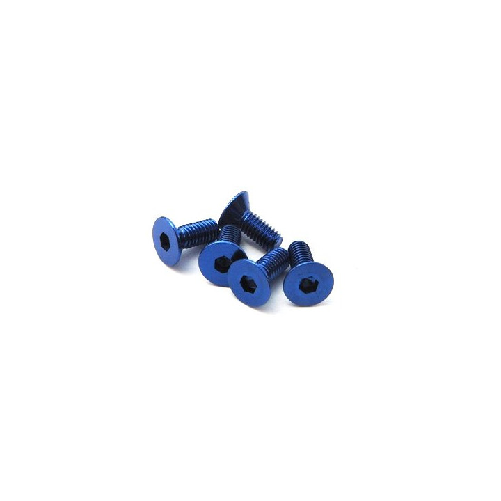 69645 Hiro Seiko Alloy 7075 Hex Flat Screw M3X10 [Y-Blue]