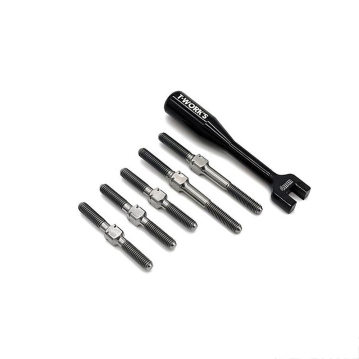 TB-229 T-Works 64 Titanium Turnbuckle Set ( For Mugen MTC2 )