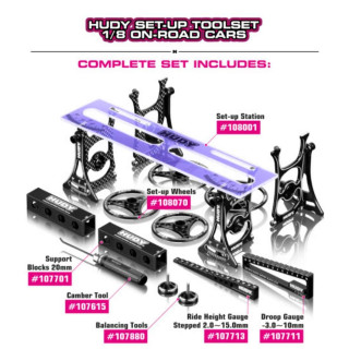 108051 Hudy Set-Up Toolset 1/8 On-Road Cars
