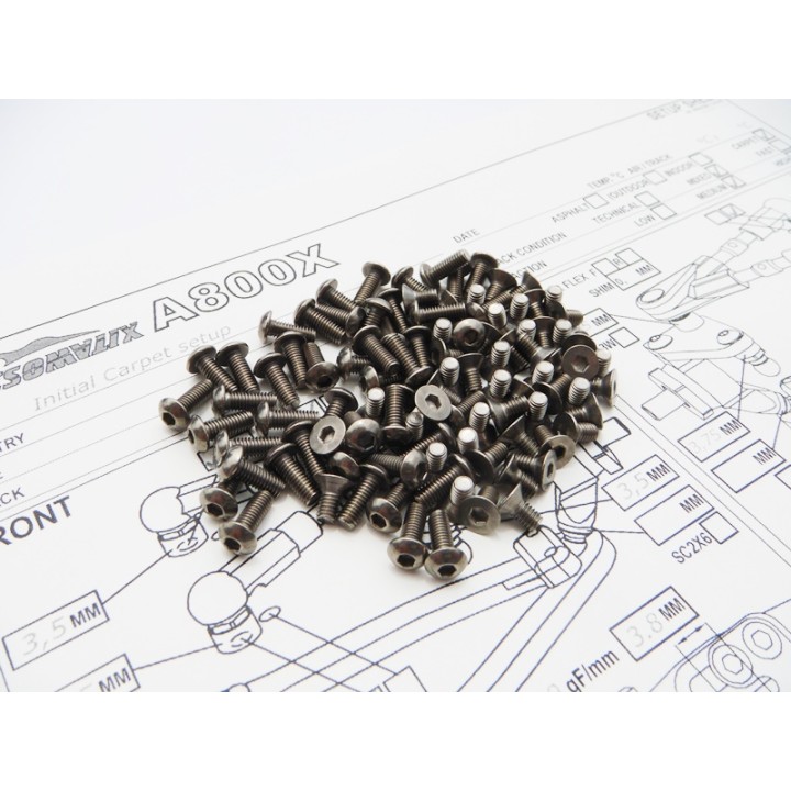 48184 Hiro Seiko A800X Titanium Hex Socket Screw Set