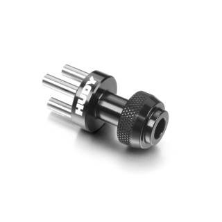 102378 Hudy Alu Nut 3-Pins Wheel Adapter - F/R - 1/12 Pan Car