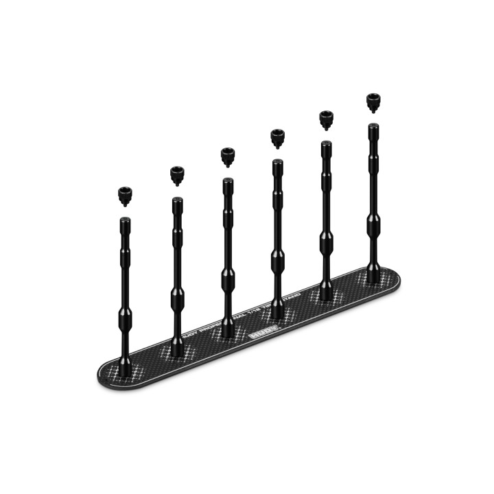 105035 Hudy Carbon Tire Stand 6X + Hard Case - 1/12