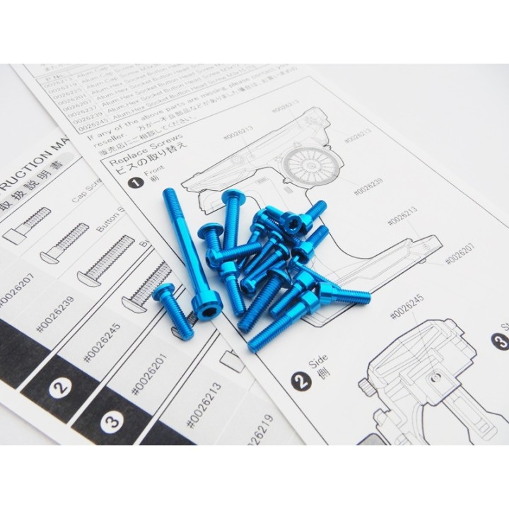 48407 Hiro Seiko M17 Light Weight Screw Set [T-Blue]