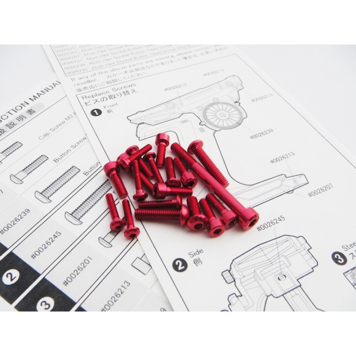 48409 Hiro Seiko M17 Light Weight Screw Set [Red]