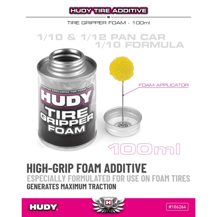 106264 Hudy Tire Additive - Tire Gripper Foam - 100Ml