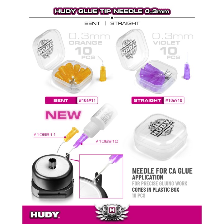 106911 Hudy Glue Tip Needle 0.3mm - Bent (10)