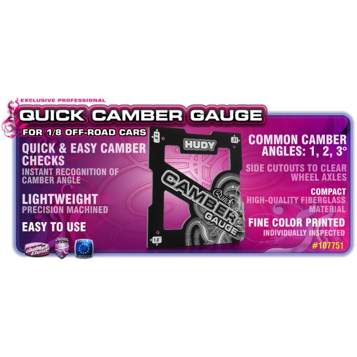 107751 Hudy Quick Camber Gauge 1/8 Off-Road 1°