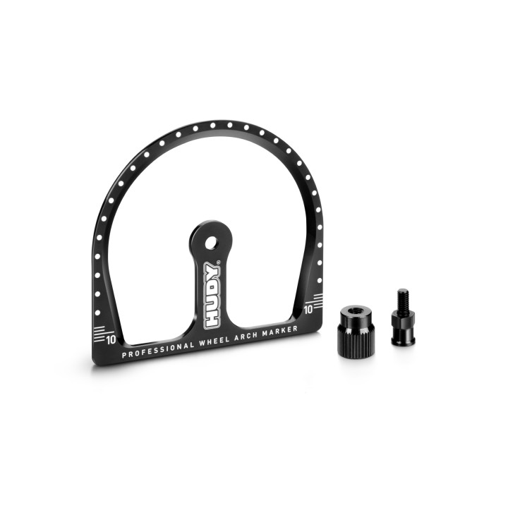 107772 Hudy 1/10 Tc Wheel Arch Marker + Wheel Adapter & Nut