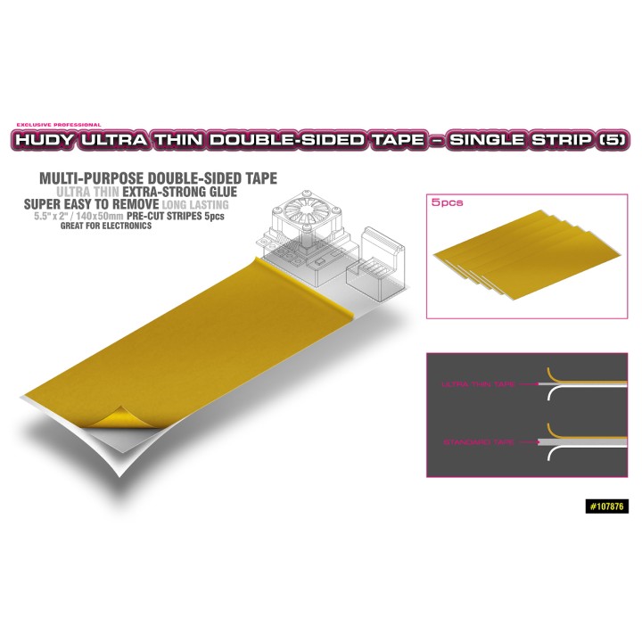 107876 Hudy Ultra Thin Double-Sided Tape - Single Strip (5)