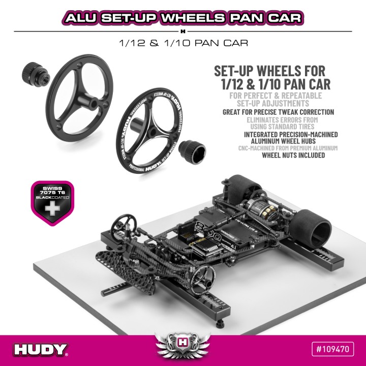 109470 Hudy Alu Set-Up Wheel For 1/12 & 1/10 Pan Car (2)