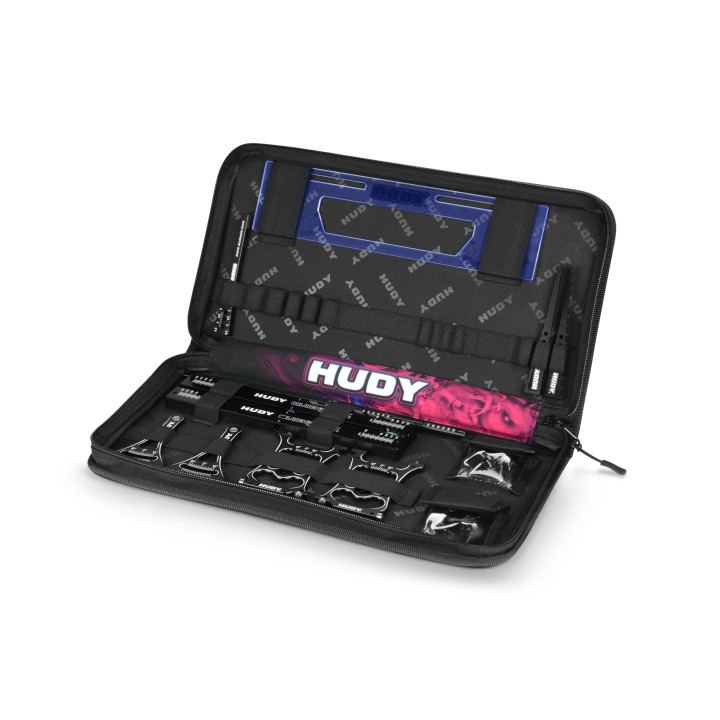 109551 Hudy Set-Up Station & Set-Up Tools + Bag For 1/10 F1