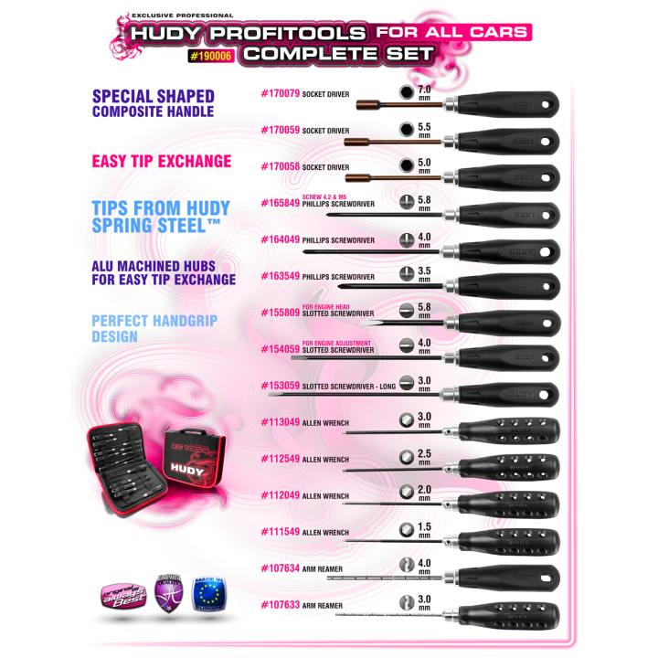 190006 Hudy Pt Set Of Tools + Carrying Bag - For All Cars