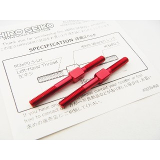48546 Hiro Seiko Aluminum Turnbuckle Set (3X35mm) [Red]
