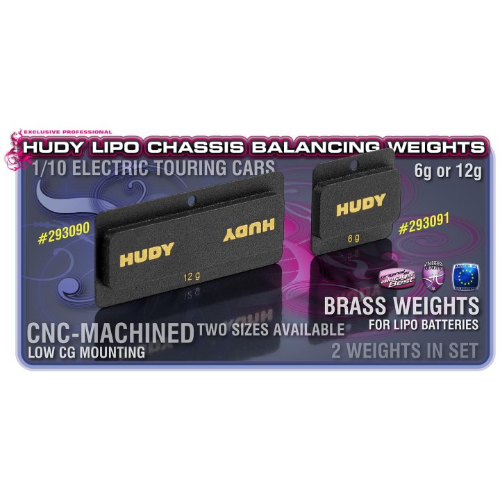 293090 Hudy Lipo Chassis Balancing Weights 12G - Low Cg (2)
