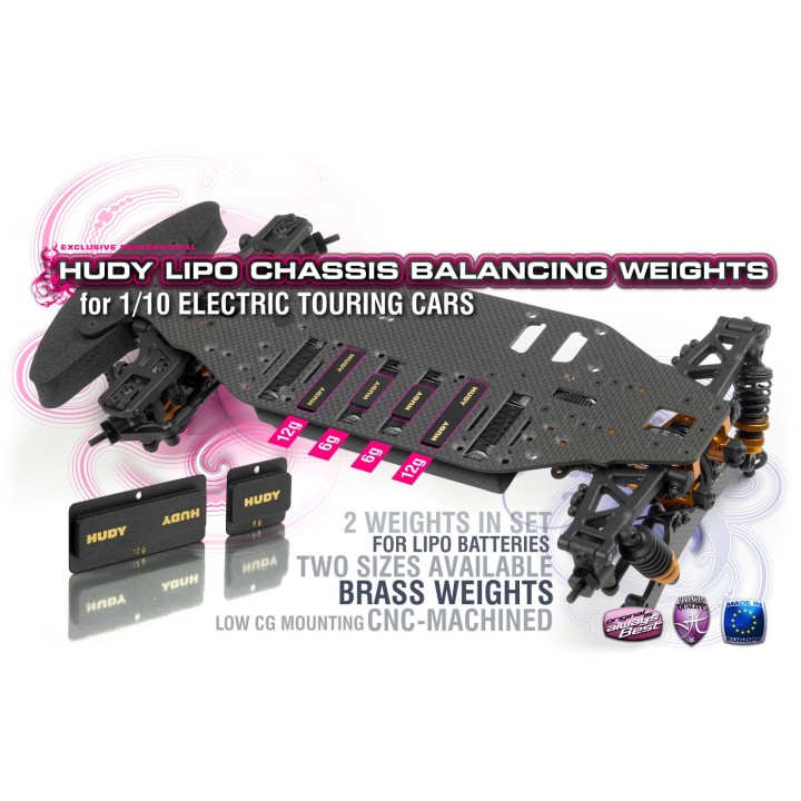 293090 Hudy Lipo Chassis Balancing Weights 12G - Low Cg (2)