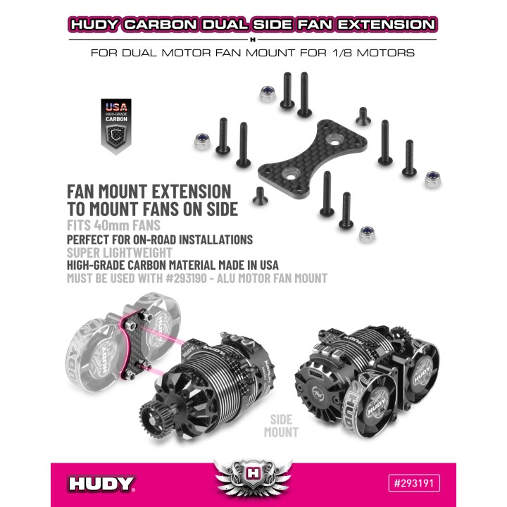 293190 Hudy Alu Dual Motor Fan Mount Dia 42mm