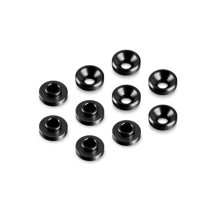 296509-K Hudy Alu Countersunk Servo Shim - Black (10)