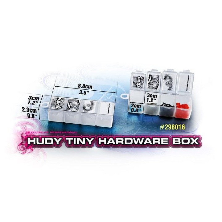 298016 Hudy Tiny Hardware Box - 4-Compartments