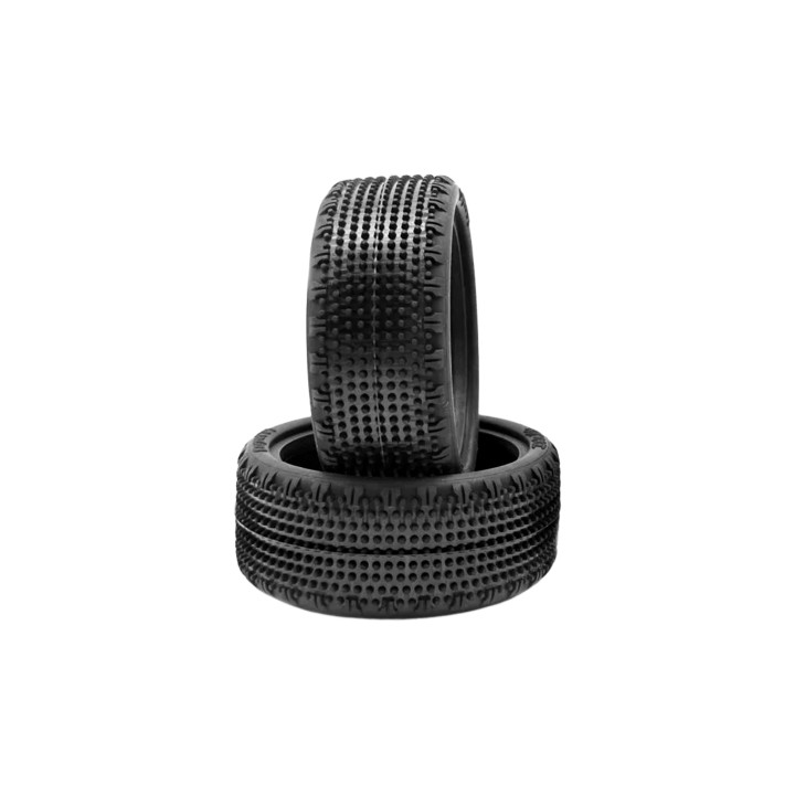 HR003-0421 Hot Race Pair Of 110 Tyres Carpet 4Wd Soft/Med Front LP