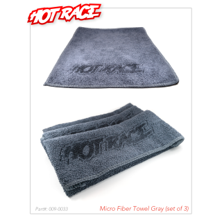 HR009-0033 Hot Race 3 Pcs Of Microfiber Towel Gray