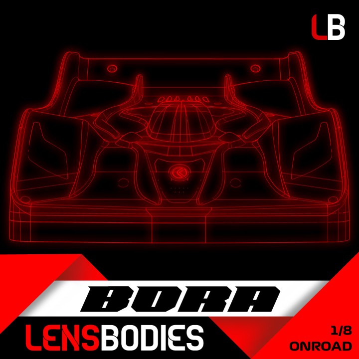 HRLB08BRA-UL Hot Race 1/8 Onroad Body Bora Ultra Light Weight