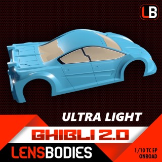 HRLB2.0GHL-UL Hot Race 1/10 Onroad Body Ghibli 2.0 Ultra Light Weight