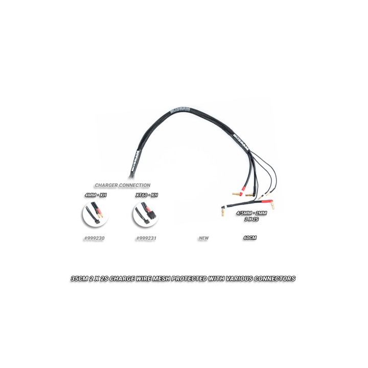 N999231 Nosram 2X 2S-Charging Wire - 60Cm - Xt60 & Xh - 4/5mm-2mm