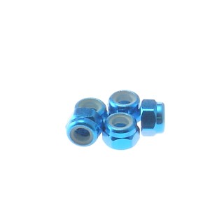 69219 Hiro Seiko 3mm Alloy Nylon Nut [Tamiya-Blue]