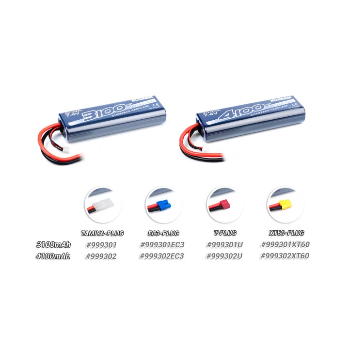 N999302U Nosram Lipo 4100 2S 50C Stickpack Hardcase - T-Plug