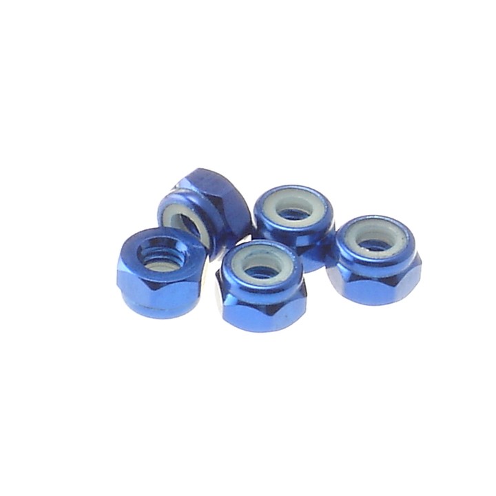 69226 Hiro Seiko 4mm Alloy Nylon Nut [Yokomo-Blue]