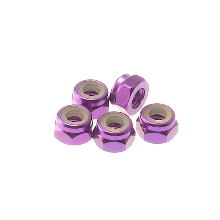 69227 Hiro Seiko 4mm Alloy Nylon Nut [Purple]