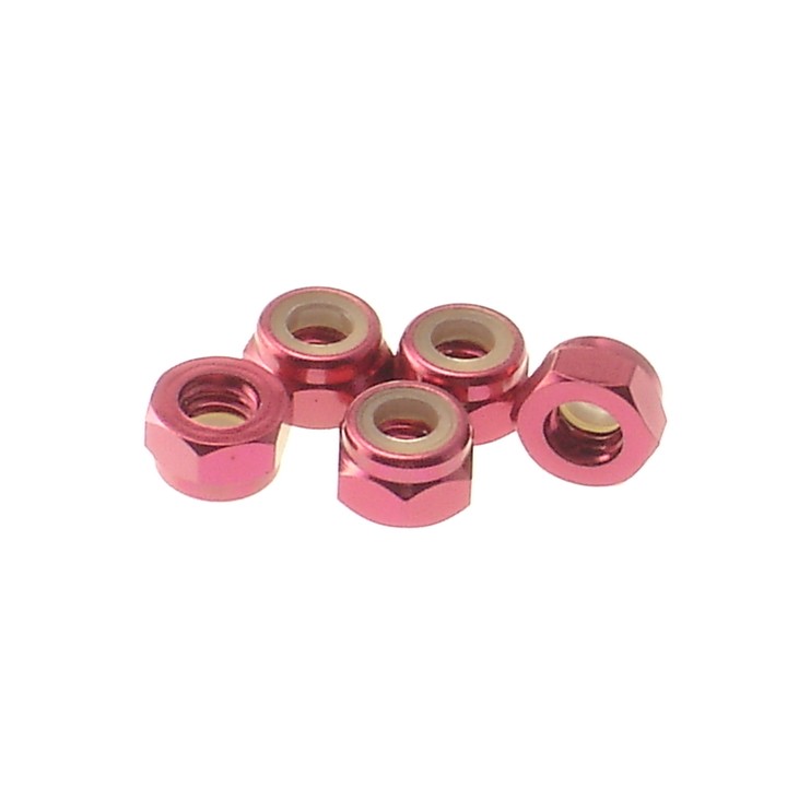 69228 Hiro Seiko 4mm Alloy Nylon Nut [Red]