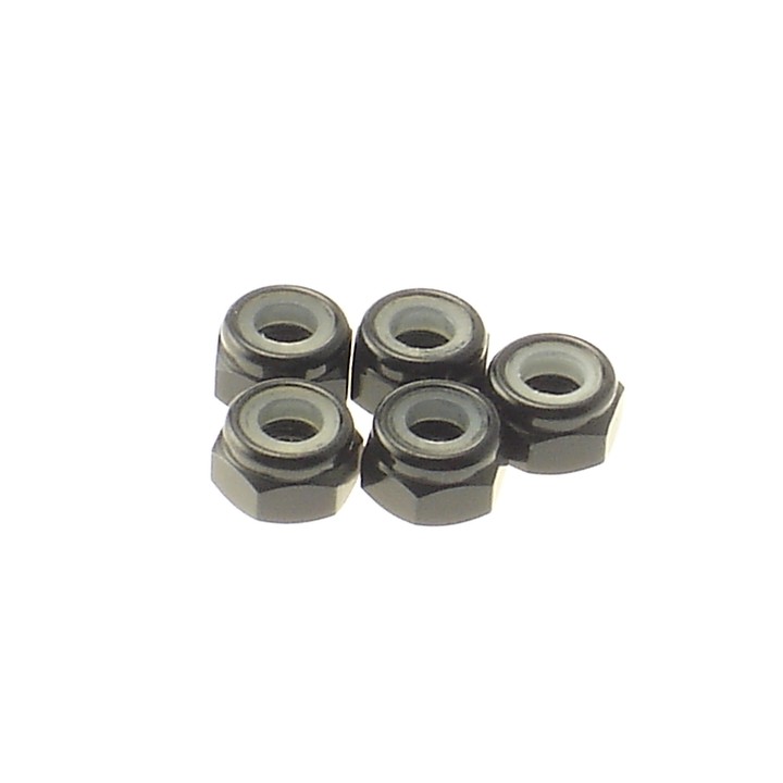 69229 Hiro Seiko 4mm Alloy Nylon Nut [Black]